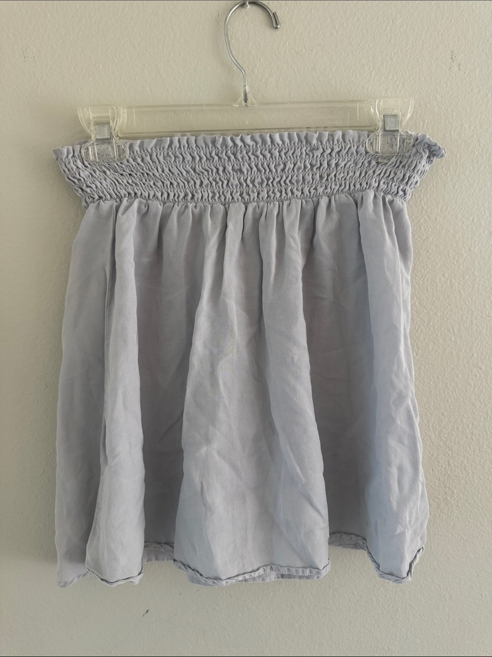 Bella Dahl Light Gray Smocked Waist Mini Skirt